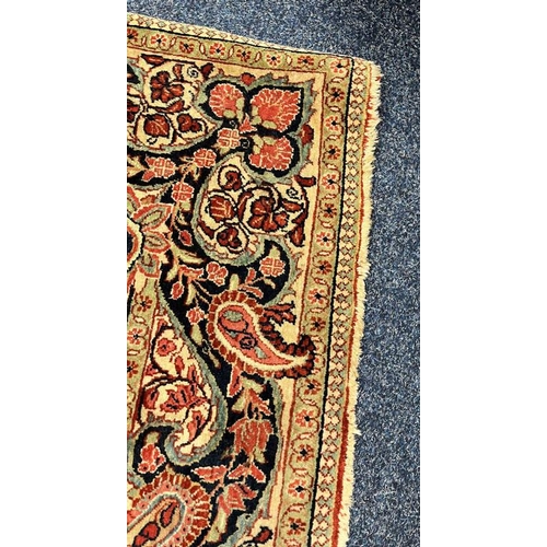 2312 - RED, PINK & GREEN FLORAL DECORATED RUG WITH BORDER DESIGN, 218 X 123 CM