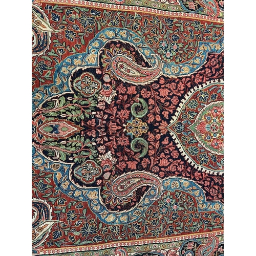 2312 - RED, PINK & GREEN FLORAL DECORATED RUG WITH BORDER DESIGN, 218 X 123 CM