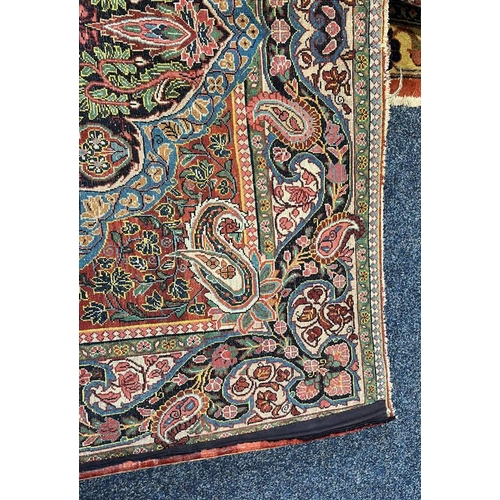 2312 - RED, PINK & GREEN FLORAL DECORATED RUG WITH BORDER DESIGN, 218 X 123 CM