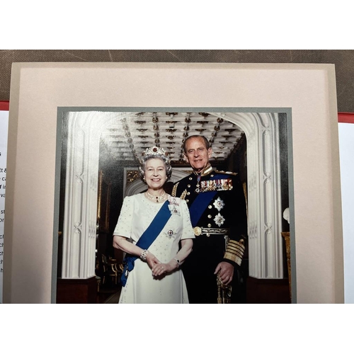 2330 - FRAMED PHOTOGRAPH OF PRINCE PHILIP AND QUEEN ELIZABETH II, SIGNED AND DATED 1994 TO THE MOUNT, IN SM... 