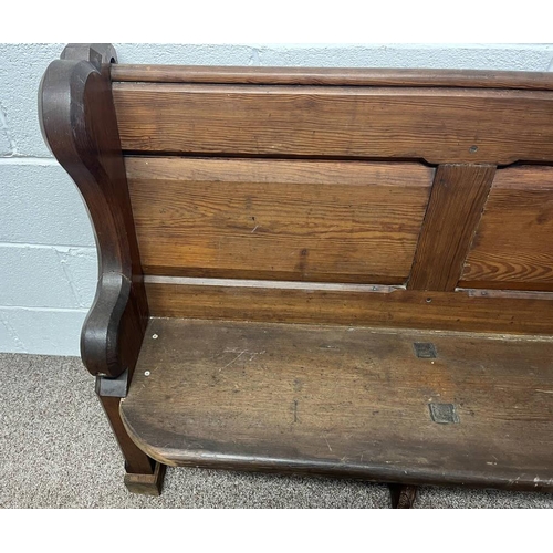 255 - PINE CHURCH PEW - 246 CM LONG