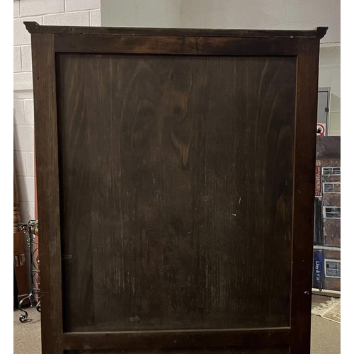 258 - MID 20TH CENTURY OAK HALL WARDROBE WITH SINGLE PANEL DOOR, 181 CM TALL X 79 CM WIDE