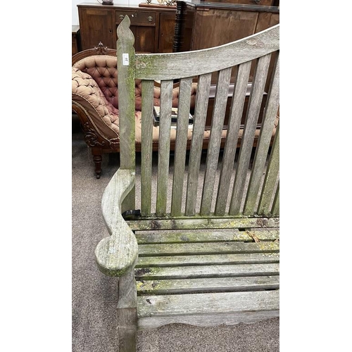 31 - TEAK TALL BACK GARDEN BENCH - 188 CM WIDE