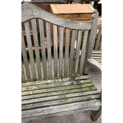 31 - TEAK TALL BACK GARDEN BENCH - 188 CM WIDE