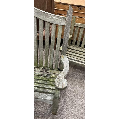 31 - TEAK TALL BACK GARDEN BENCH - 188 CM WIDE