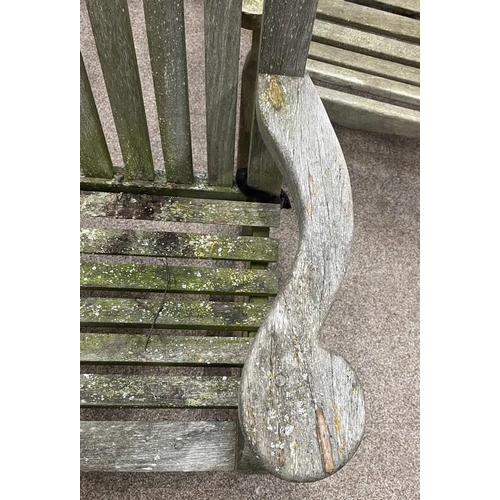 31 - TEAK TALL BACK GARDEN BENCH - 188 CM WIDE