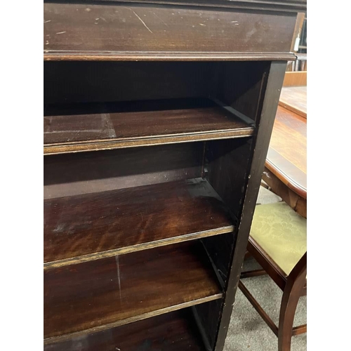 39 - LATE 19TH CENTURY MAHOGANY OPEN BOOKCASE - 122 CM LONG