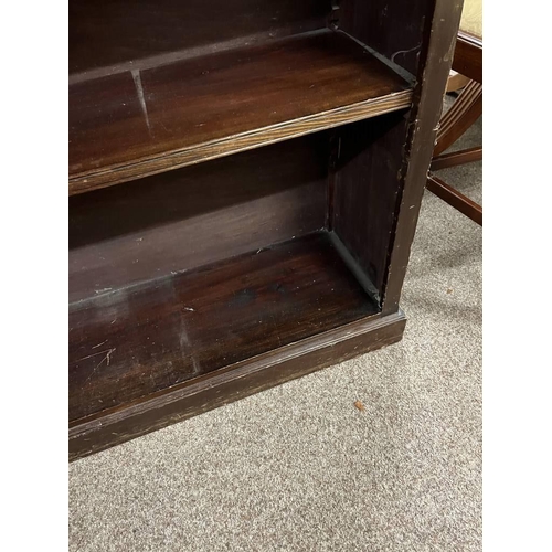 39 - LATE 19TH CENTURY MAHOGANY OPEN BOOKCASE - 122 CM LONG