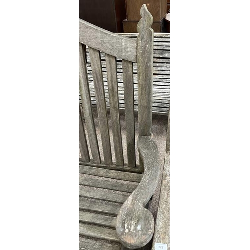 477 - TEAK TALL BACK GARDEN BENCH - 188 CM WIDE