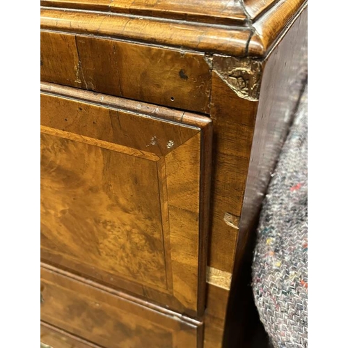 85 - 19TH CENTURY WALNUT SECRATAIRE CHEST ON CHEST OF 3 SHORT OVER 3 LONG DRAWERS OVER FALL FRONT DRAWER ... 