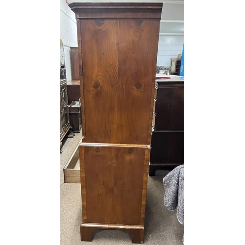 85 - 19TH CENTURY WALNUT SECRATAIRE CHEST ON CHEST OF 3 SHORT OVER 3 LONG DRAWERS OVER FALL FRONT DRAWER ... 