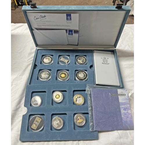 1301 - ROYAL MINT 2000 MILLENNIUM ''THE MASTERPIECE COLLECTION'' A COLLECTION OF 24 SILVER COINS OF THE WOR... 