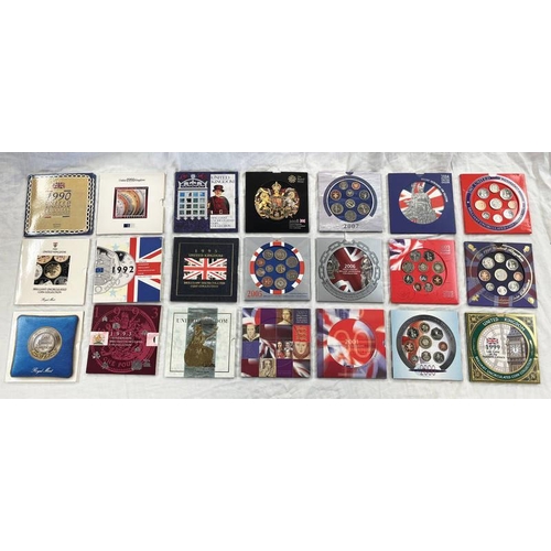 1322 - 27 X UK BRILLIANT UNCIRCULATED SETS, FULL DATE RUN 1982-2008, EACH IN PACKETS OF ISSUE