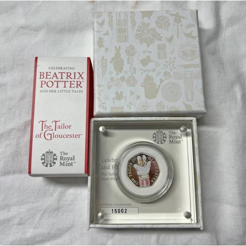 1324 - 2018 ROYAL MINT SILVER PROOF 50 PENCE ''BEATRIX POTTER - THE TAILOR OF GLOUCESTER''.  COIN IS HOUSE ... 