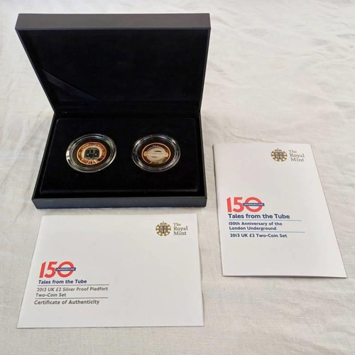 1365 - 2013 TALES FROM THE TUBE 150TH ANNIVERSARY OF THE LONDON UNDERGROUND £2 TWO-COIN SET, IN CASE OF ISS... 