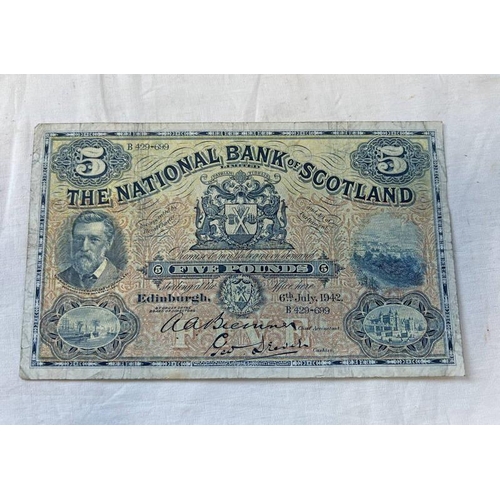 1435 - THE NATIONAL BANK OF SCOTLAND £5 BANK NOTE, EDINBURGH 6TH JULY 1942, B429-699