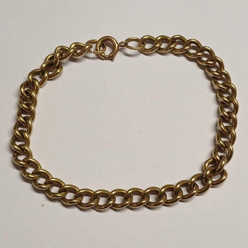 312 - GOLD BELCHER LINK BRACELET - 17.7 G, 20 CM LONG