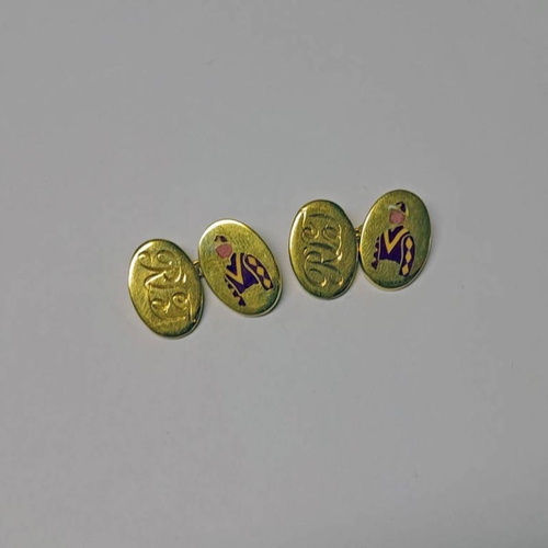 410 - PAIR OF 18CT GOLD OVAL CUFFLINKS - 26.5 G