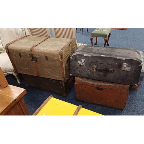 5178 - WOOD BOUND CANVAS TRUNK,METAL TRUNK ETC.