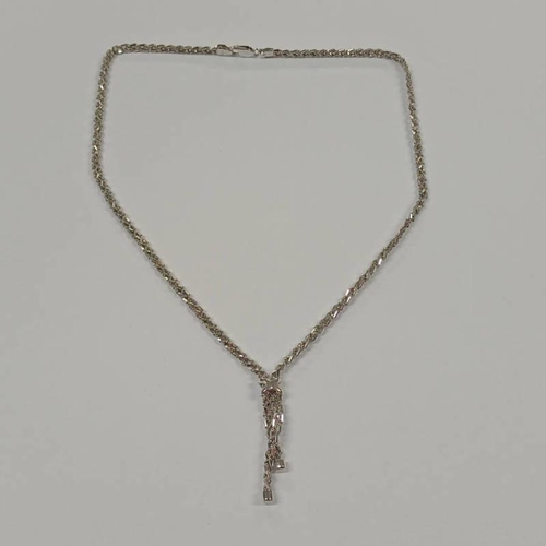 614 - 9CT WHITE GOLD NECKLACE - 8.5 GRAMS. LENGTH 41 CMS