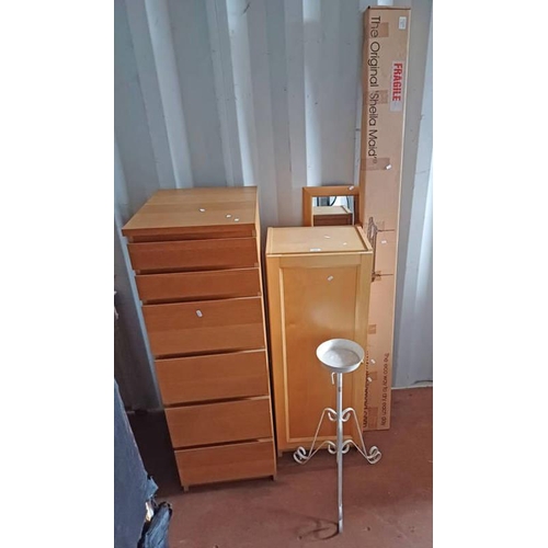 371 - MODERN 6 DRAWER CHEST, SINGLE DOOR CABINET ETC.