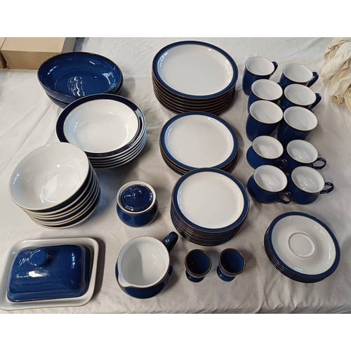 SELECTION OF DENBY PORCELAIN DINNERWARE WITH IMPERIAL BLUE PATTERN