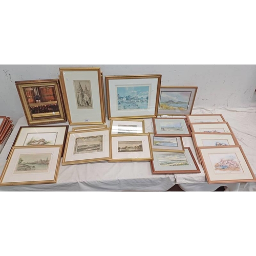 1197 - KATHLEEN I MORGAN, ST MACHAR CATHEDRAL, SIGNED IN PENCIL, FRAMED ETCHING, TOGETHER WITH VARIOUS OTHE... 