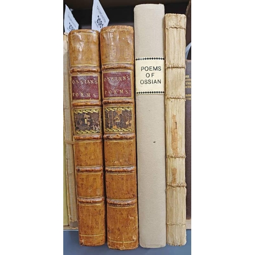 2081 - THE POEMS OF OSSIAN, TRANSLATED BY JAMES MACPHERSON, IN 2 FULLY LEATHER BOUND VOLUMES - 1773, AN ORI... 