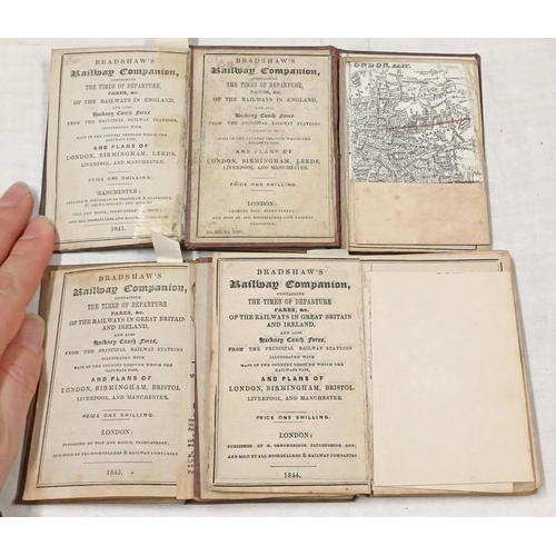 2571 - 4 X BRADSHAW'S RAILWAY COMPANIONS FOR THE YEARS 1840, 1841, 1843 & 1844