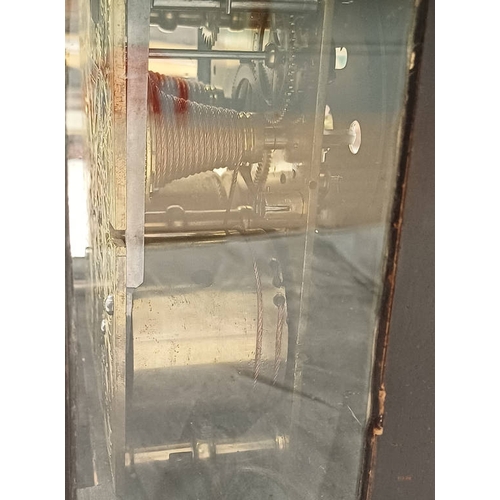 1200A - 19TH CENTURY BRACKET CLOCK WITH TWIN FUSEE MOVEMENT WITH GILT BRASS AND SILVERED DECORATED DIAL, STR... 