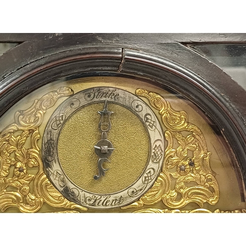 1200A - 19TH CENTURY BRACKET CLOCK WITH TWIN FUSEE MOVEMENT WITH GILT BRASS AND SILVERED DECORATED DIAL, STR... 