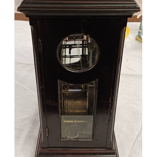 1200A - 19TH CENTURY BRACKET CLOCK WITH TWIN FUSEE MOVEMENT WITH GILT BRASS AND SILVERED DECORATED DIAL, STR... 