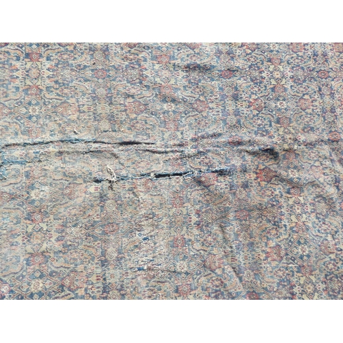 1523 - MIDDLE EASTERN CARPET WITH MAROON, BLUE & GOLD PATTERN, 358 X 306 CM