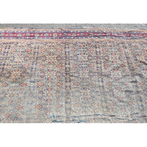 1523 - MIDDLE EASTERN CARPET WITH MAROON, BLUE & GOLD PATTERN, 358 X 306 CM