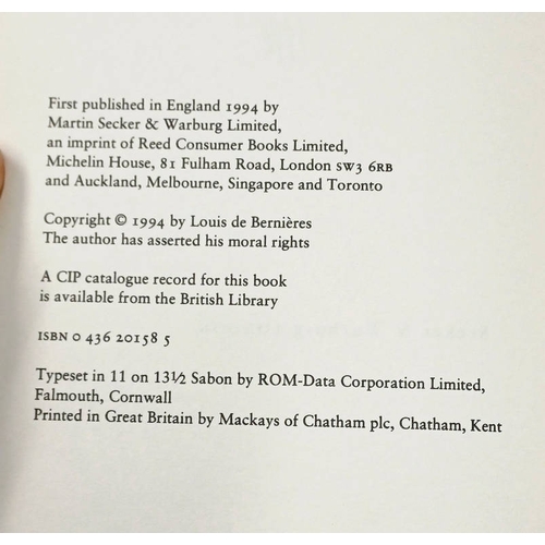 2044 - CAPTAIN CORELLI'S MANDOLIN BY LOUIS DE BERNIERES, SIGNED - 1994