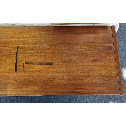 3 - BRA BOHAG TROED TEAK SIDEBOARD MODELL TRIO WITH 5 CENTRALLY SET DRAWERS FLANKED TO EACH SIDE BY SLID... 