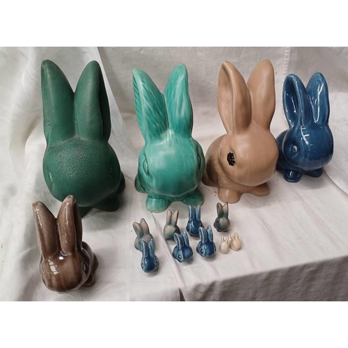 SELECTION OF VARIOUS POTTERY RABBITS