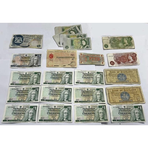 BANK NOTES TO INCLUDE 10 ROYAL BANK OF SCOTLAND PLC £1 NOTES, 1969 RBS ...
