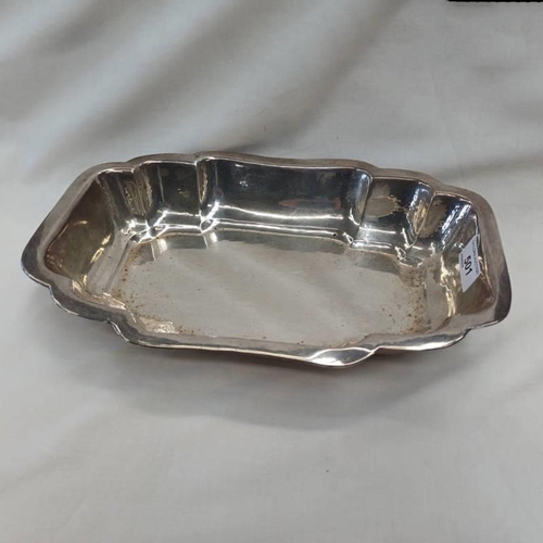 501 - GERMAN SILVER SERVING DISH MARKED 830   7201 LENGTH 31CMS. WEIGHT 503 GRAMS