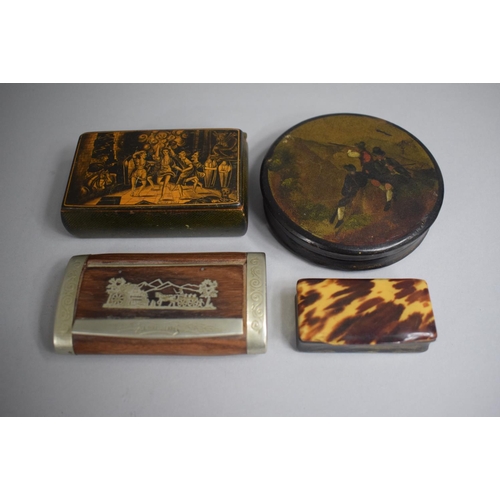 242 - A Collection of Four Various Snuff Boxes to Include Cutty Sark, La Juraddienne, Tortoiseshell and Ci... 