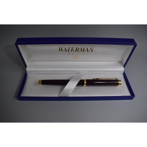 245 - A Waterman Red Lacquer Cartridge Pen with 9 Carat Gold Mounts and 18k Nib. Complete with 7 Boxes of ... 