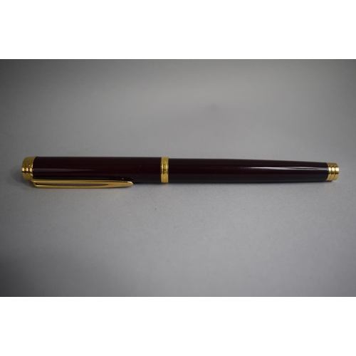 245 - A Waterman Red Lacquer Cartridge Pen with 9 Carat Gold Mounts and 18k Nib. Complete with 7 Boxes of ... 