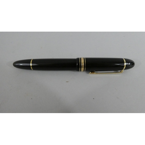 250 - A Cased Mont Blanc Fountain Pen 'Meisterstuck No 149' Having 18 Carat Gold Nib.