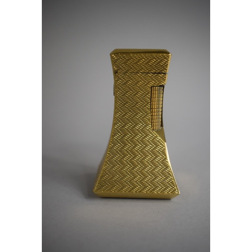 251 - A Dunhill Gilt Metal Table Lighter together with a Gilt Metal Cigar Cutter.