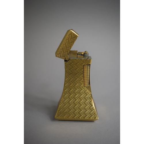 251 - A Dunhill Gilt Metal Table Lighter together with a Gilt Metal Cigar Cutter.