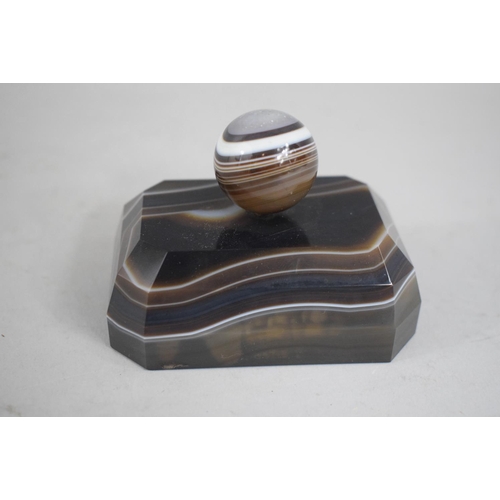 261 - A Nice Quality Scottish Banded Agate Paperweight. 8cms Long