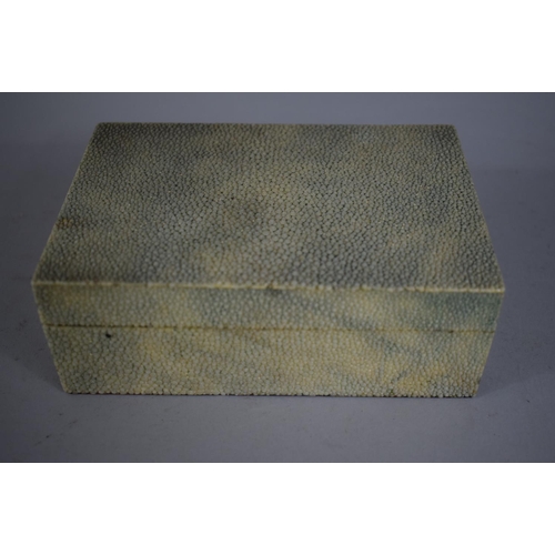 262 - An Early 20th Century Green Stained Rectangular Shagreen Box. 15x10x5.5cms High