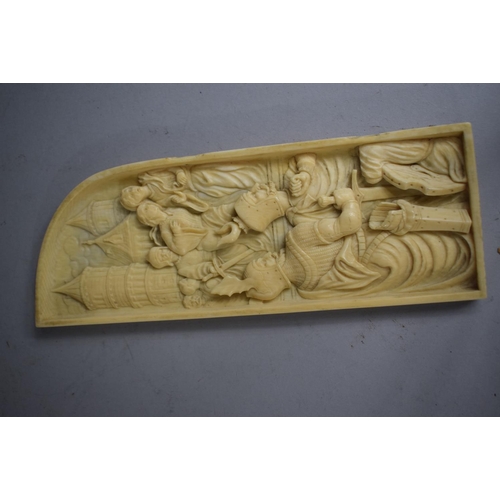 264 - A Fabulous Quality 19th Century Carved Ivory Triptych Panel depicting Continental Crusades, Knights ... 