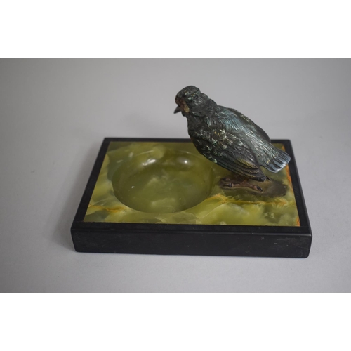 268 - An Austrian Cold Painted Bronze Study of a Kingfisher on Rectangular Onyx Base 14.5cms Long