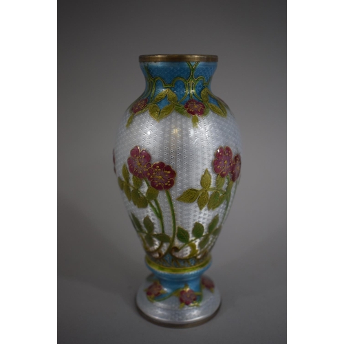 271 - A Finely Decorated Enamelled Vase with Floral Decoration to Body. 15cms High